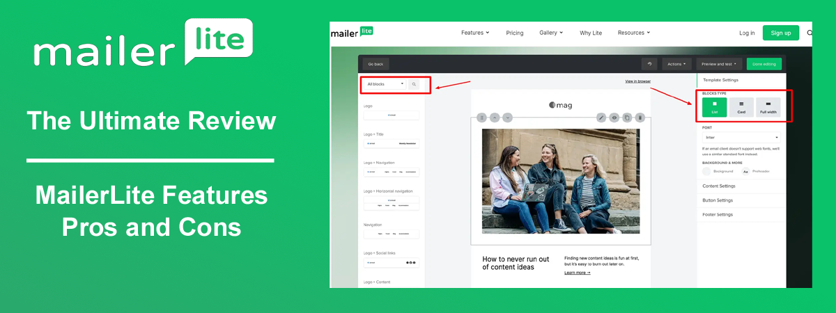 The Ultimate MailerLite Review: Features, Pros, Cons, and Tips