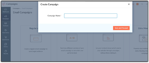 zoho Email Campaign Creation